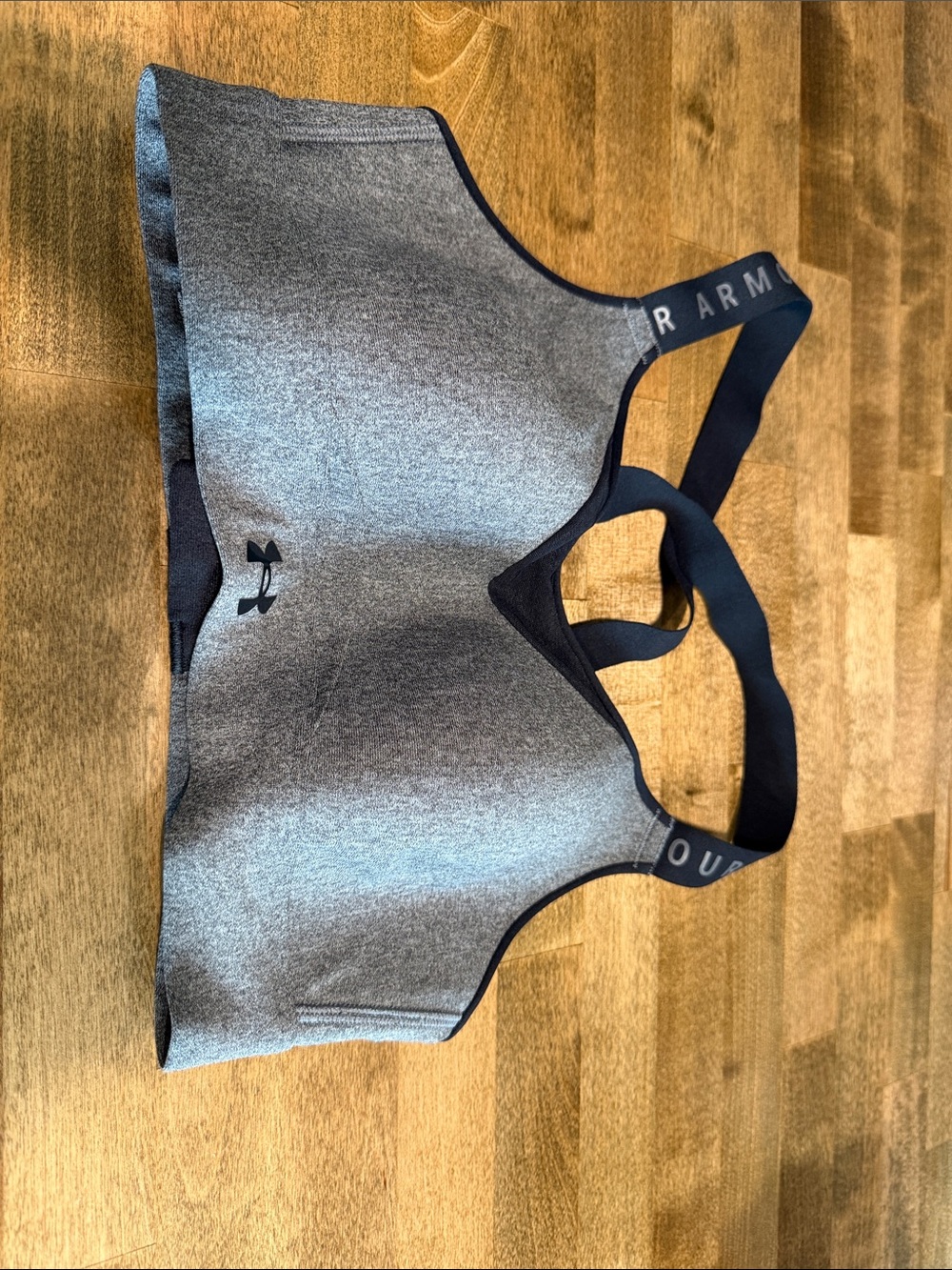 Under Armour Heather Gray Sports Bra with Black Straps